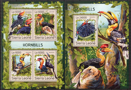Sierra Leone 2016 Birds Hornbills Sheet + S/S MNH - Sierra Leone (1961-...)