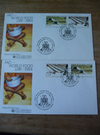 (6) UNITED NATIONS -ONU - NAZIONI UNITE - NATIONS UNIES *  2 FDC 1984  * World Food Day / Tractor - Brieven En Documenten