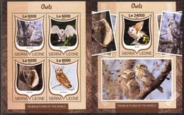 Sierra Leone 2016 Birds Owls Sheet + S/S MNH - Sierra Leone (1961-...)