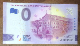 2022 BILLET EURO SOUVENIR NORMAL DPT 13 MARSEILLE GARE SAINT-CHARLES 0 EURO SCHEIN BANKNOTE PAPER MONEY BILLETE ZERO - Essais Privés / Non-officiels