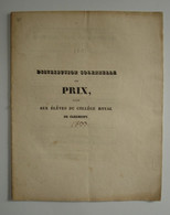 AUVERGNE Clermont-Ferrand - Collège - Distribution Des Prix 1833 - Auvergne