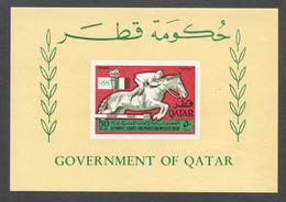 Qatar, 1966, Olympic Summer Games Mexico, Sports, Horse Jumping, Imperforated, MNH, Michel Block 7 - Qatar