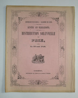 AUVERGNE Clermont-Ferrand - Lycée - Distribution Des Prix 1849 - Auvergne