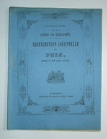 AUVERGNE Clermont-Ferrand - Lycée - Distribution Des Prix 1850 - Auvergne