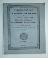 AUVERGNE Clermont-Ferrand - Dessin - Arts Et Métiers - Distribution Des Prix 1827 - Auvergne