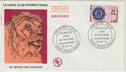Réunion CFA 1967 FDC Lions Club 375 - Lettres & Documents