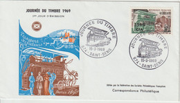 Réunion CFA 1969 FDC Journée Du Timbre 383 - Briefe U. Dokumente