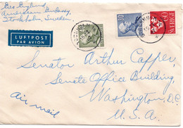 60996 - Schweden - 1947 - 60o. Drei Kronen MiF A LpBf STOCKHOLM -> Washington, DC (USA) - Cartas & Documentos
