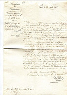 !!! AUTOGRAPHE DE CARNOT SUR LETTRE DU 28/4/1815 AVEC MARQUE DE FRANCHISE MTRE DE L'INTERIEUR - Personnages Historiques