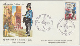 Réunion CFA 1970 FDC Journée Du Timbre 390 - Storia Postale