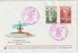 Réunion CFA 1970 FDC Croix-rouge 391-392 - Storia Postale