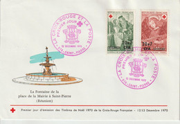 Réunion CFA 1970 FDC Croix-rouge 391-392 - Covers & Documents