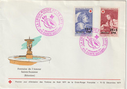 Réunion CFA 1971 FDC Croix-rouge 404-405 - Briefe U. Dokumente