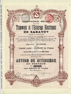 -Titre De 1907- Compagnie Belge Pour Les Tramways Et L'Eclairage De Saratov - Déco 064828 - Rusland