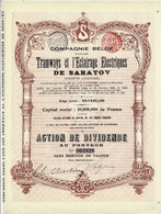 -Titre De 1907- Compagnie Belge Pour Les Tramways Et L'Eclairage De Saratov - Déco 064828 - Russie