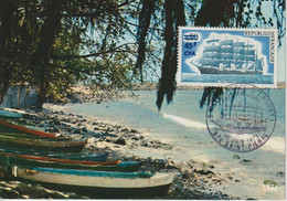 Réunion CFA 1973 Carte Maximum Voilier 415 - Storia Postale