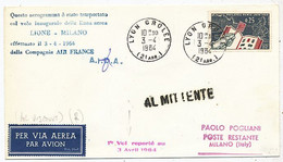 AVION AVIATION AIRLINE AIR FRANCE VOLO INAUGURALE DELLA LINEA LIONE-MILANO 1984 - Flight Certificates
