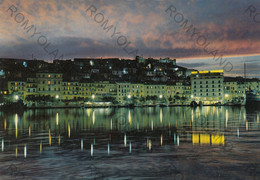 CARTOLINA  PORTOFERAIO,ISOLA D"ELBA,LIVORNO,TOSCANA,LA DARSENA NOTTURNA,MARE,SOLE,BARCHE A VELA,VACANZA,NON VIAGGIATA - Livorno