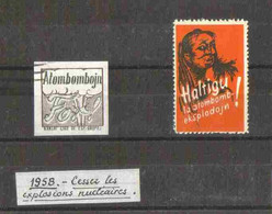 1958 ESPERANTO - Rare 2 Timbres Contre La Bombe Atomique En Esperanto - Esperánto