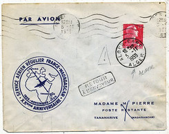 AVION AVIATION AIRLINE FRANCE XXe ANNIVERSAIRE SERVICE AERIEN REGULIER FRANCE-MADAGASCAR 1955 - Vliegvergunningen