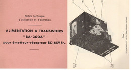 1965 Manuel ALIMENTATION TRANSISTORS BA-300A Pour RADIO BC-659Fr - Radio's