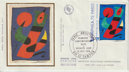 Réunion CFA 1974 FDC  Tableau Miro 425 - Covers & Documents