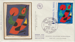 Réunion CFA 1974 FDC  Tableau Miro 425 - Brieven En Documenten