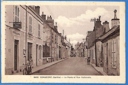 72 - Sarthe - Connerre - La Poste Et Rue Nationale (N9638) - Connerre