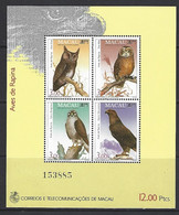 PORTUGAL - Macau - 1993, Birds Of Prey (Souvenir Sheet) - Hojas Bloque
