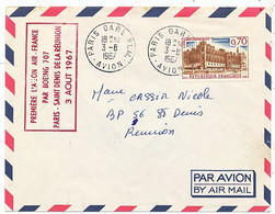 AVION AVIATION AIRLINE AIR FRANCE 1ere LIAISON PAR BOEING 707 PARIS-SAINT-DENIS DE LA REUNION 1967 - Certificats De Vol