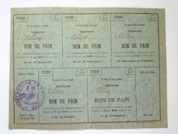 2022 - 3688  CARTE De RATIONNEMENT  1920  (VAUCLUSE)  :  BONS De PAIN  à Prix Réduit   XXX - Non Classés