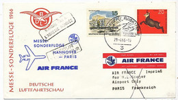 AVION AVIATION AIRLINE AIR FRANCE MESSE SONDERFLÜGE HANNOVER-PARIS 1966 - Brevetti Di Volo