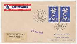 AVION AVIATION AIRLINE AIR FRANCE  FOIRE HANOVRE TRANSPORTE PAR VISCOUNT F-BGNO 1959 - Certificats De Vol