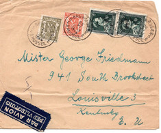 61037 - Belgien - 1946 - 2@5F "V" MiF A LpBf BRUXELLES -> Louisville, KY (USA) - Cartas & Documentos