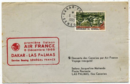 AVION AVIATION AIRLINE AIR FRANCE PREMIERE LIAISON DAKAR-LAS-PALMA EN BOEING 1966 - Certificats De Vol