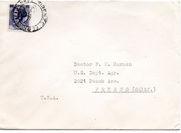 61043 - Italien - 1959 - 15L Siracusa EF A DrucksBf FIRENZE -> Fresno, CA (USA) - 1946-60: Poststempel