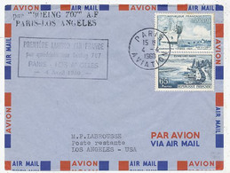 AVION AVIATION AIRLINE AIR FRANCE PREMIERE LIAISON PAR QUADRIREACTEUR BOEING 707 PARIS-LOS-ANGELES 1960 - Zertifikate