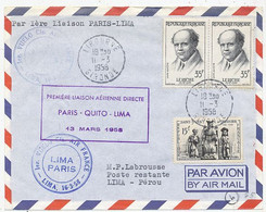 AVION AVIATION AIRLINE AIR FRANCE PREMIERE VOL PARIS-QUITO-LIMA 1958 - Brevetti Di Volo