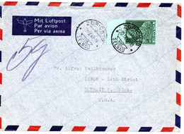 61046 - Schweiz - 1946 - 1Fr EF A LpBf ZUERICH -> Detroit, MI (USA) - Brieven En Documenten