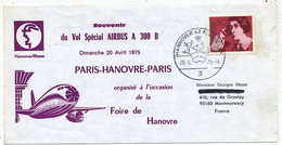 AVION AVIATION AIRLINE AIR FRANCE SOUVENIR DU VOL SPECIAL AIRBUS A-300-B PARIS-FOIRE HANOVRE-PARIS 1975 - Flight Certificates