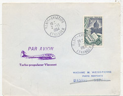 AVION AVIATION AIRLINE AIR FRANCE MADRID-PARIS PAR AVION TURBO-PROPULSEUR VISCOUNT 1954 - Flight Certificates