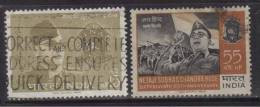 India Used 1964, Set Of 2, Subhash Chandra Bose - Gebraucht