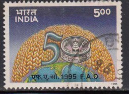 India Used 1995, Food & Agriculture Organization, FAO, Globe, Grain,    ( Sample Image) - Usati