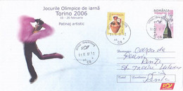 OLYMPIC GAMES, TORINO'06, WINTER, FIGURE SKATING, COVER STATIONERY, ENTIER POSTAL, 2007, ROMANIA - Inverno2006: Torino