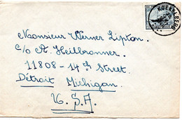 61064 - Belgien - 1946 - 3.15F Schiff EF A Bf KOEKELBERG -> Detroit, MI (USA) - Covers & Documents