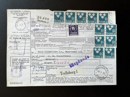 SWEDEN 1966 PARCEL CARD STOCKHOLM TO BRUSSELS 19-02-1966 ZWEDEN SVERIGE - Covers & Documents