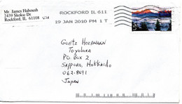 61073 - USA - 2010 - 98￠ Grand Teton EF A Bf ROCKFORD IL -> Japan - Cartas & Documentos