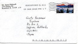 61073 - USA - 2010 - 98￠ Grand Teton EF A Bf ROCKFORD IL -> Japan - Covers & Documents