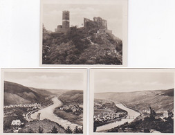 4877A199Moseltal, Alf Bullay, Ruine Bischofstein.1553/2-7-11. 3 Kaartjes 9,2 X 7. - Alf-Bullay