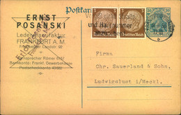 1933, GSK Mit Privatem Zudruck Und Germania-Wertstempel Mit 4'3 Pfg. Hindenburg Spät Verwendet Ab FRANKFURT (MAIN). - Otros & Sin Clasificación